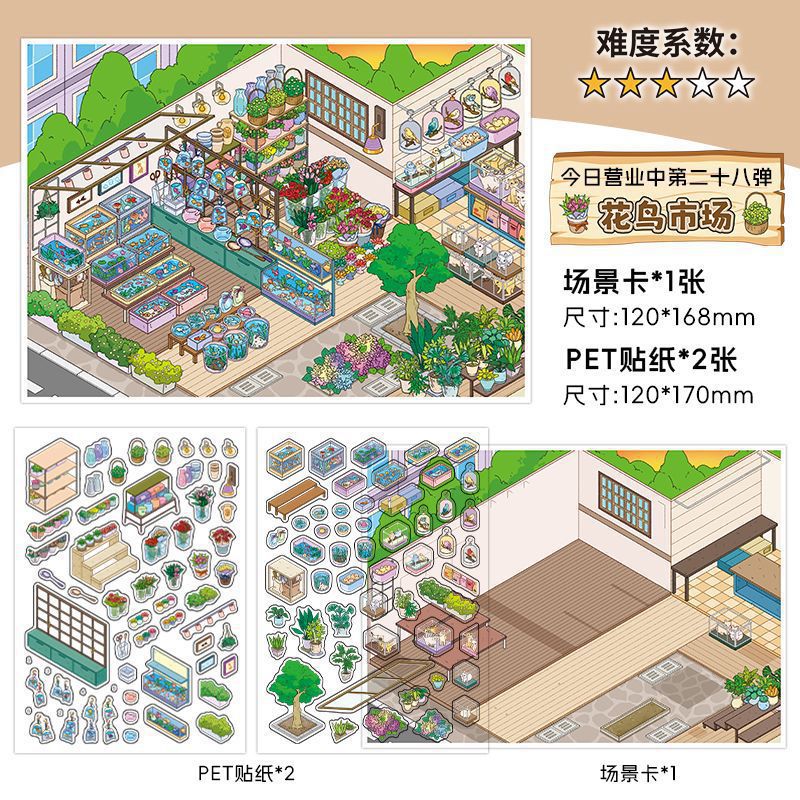 Infeel.Me Extra Large Scenery Stickers Today's Business Hours Open - Part Twelve DIY Journal Scene Stickers