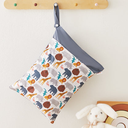 Ins Baby Room Decoration Sleeping Bear Storage Hanging Bag Baby Diaper Bag Wetbag Dry and Wet Separation 30*40