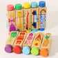 Cecpc Kidsren's Early Education Rotating Building Block Puzzle Baby Animal and Fruit Cognition Wooden Educational Toys for 1-2-3 Years Old