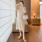 2023 Autumn/Winter New Maternity Versatile Dress Slimming Ribbed Sweater Dress Thick