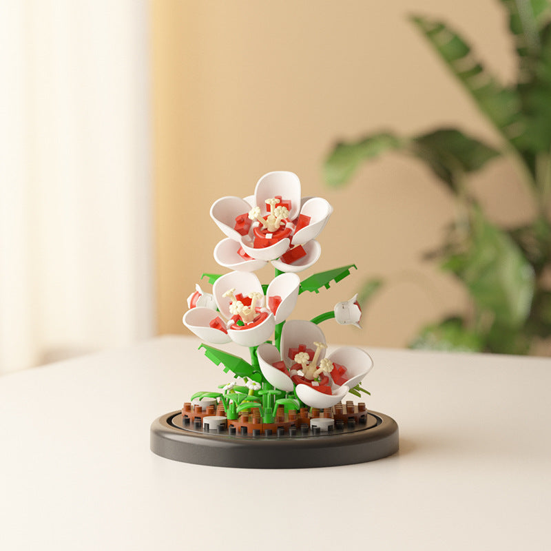 [wholesale generation] simulation of eternal flowers lily rose blocks compatible with Lego toy ornaments Valentine's Day gift