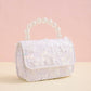 2024 new elegant princess style bag girl trend small square bag pearl portable high value sequin bag wholesale