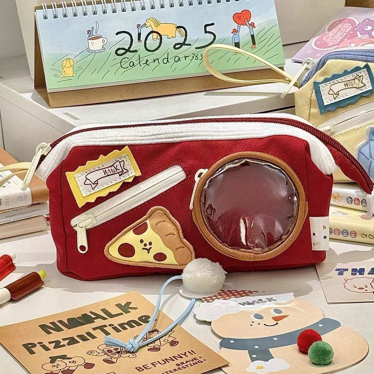 Cute Food Pain Bag Pencil Case Ins Style Book Junior High School Student Stationery High-Looking Large-Capacity Pencil Case Pencil Case