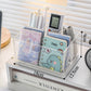 Multifunctional Acrylic Pen Holder Transparent Desktop Storage Box Pen Holder Office Stationery Compartment Storage Box Large Capacity