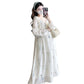 Spring 2025 new French flower heavy embroidery temperament waist pregnant women dress