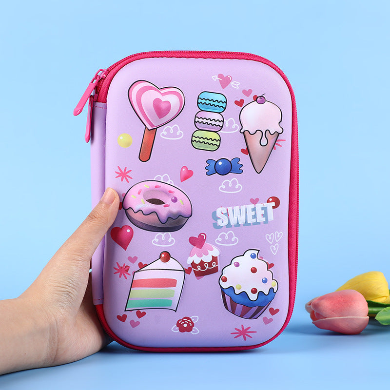 3D New Cute Eva Stationery Box Children's Multifunctional Large Capacity Pencil Bag Student Portable Square Pencil Box