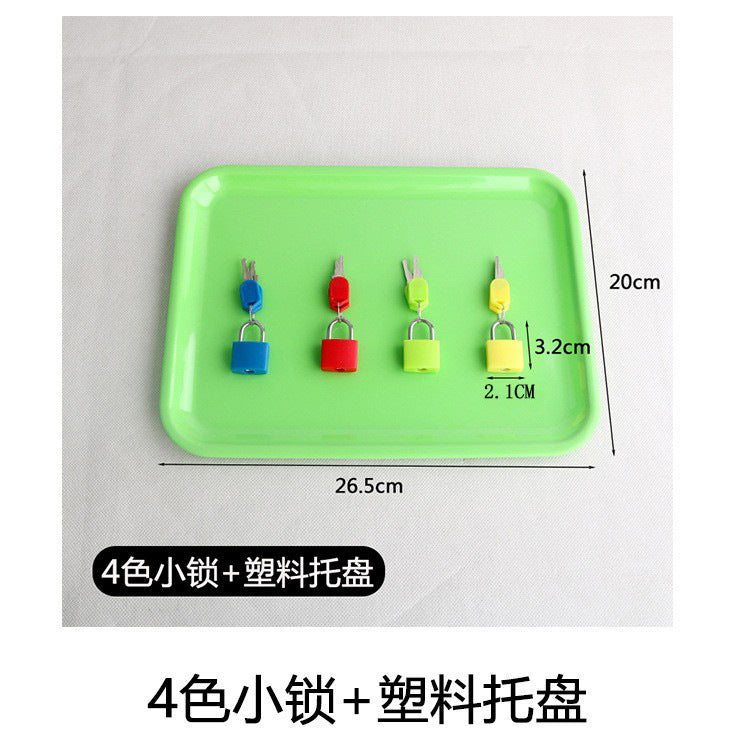 Montessori teaching aids colorful small lock learning unlocking game children's early education Montessori key lock sensory toys