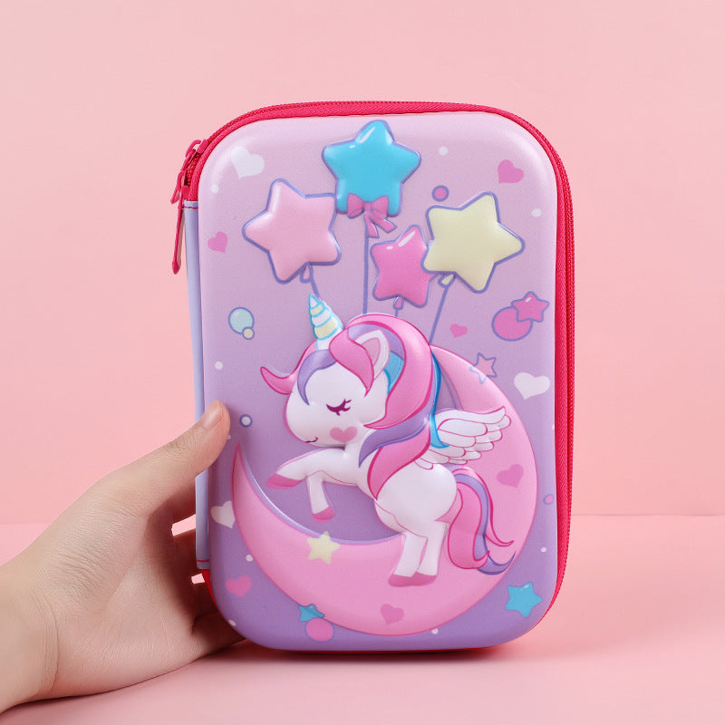 3D New Cute Eva Stationery Box Children's Multifunctional Large Capacity Pencil Bag Student Portable Square Pencil Box