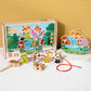 Beaded Balance Building Blocks Animal Traffic Fruits and Vegetables Rope Stacked High Children's Educational Early Education Wooden Toys