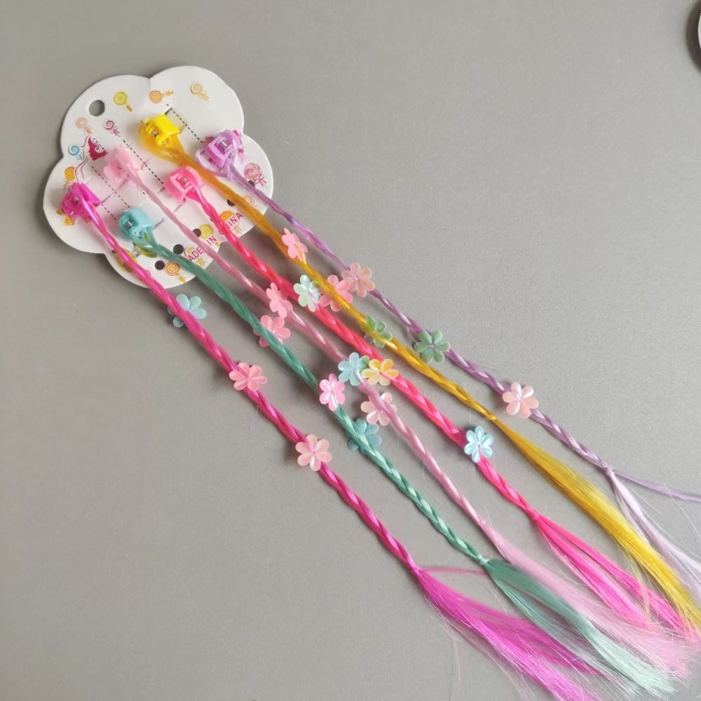 New Children's Colorful Clamp Small Braid Six-color Mixed Butterfly Love Five-pointed Star Wig Braid Performance Dirty Braids