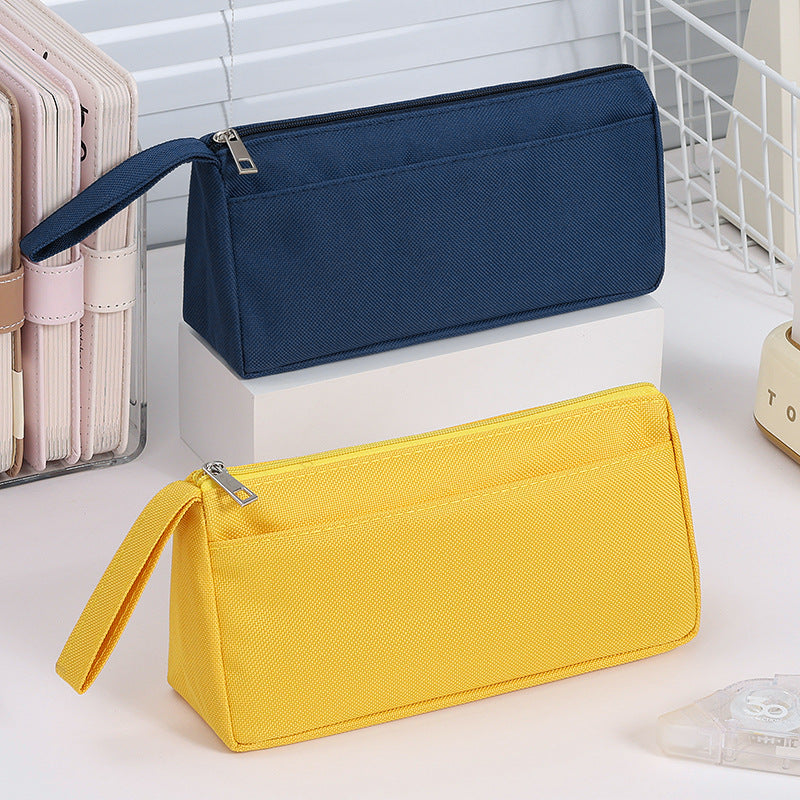 Cross-Border Pencil Bag with Printed Logo, Portable Stationery Bag for Primary and Secondary School Students, Practical and Durable Advertising Pencil Case Oxford Cloth