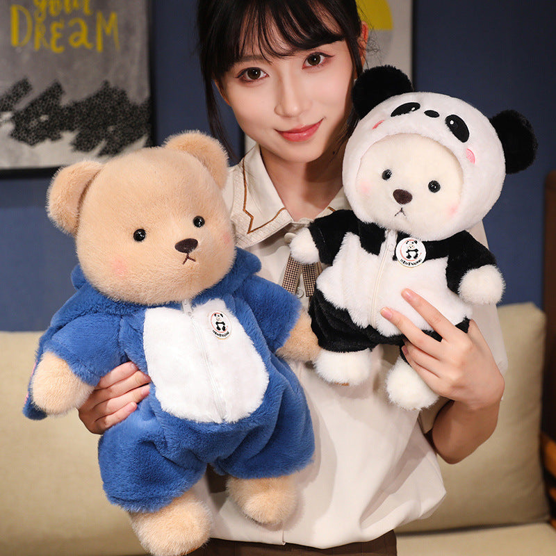 Transformation Bear Doll Cute Plush Toy Girl Sleeping with Teddy Bear Birthday Gift Sleeping Doll