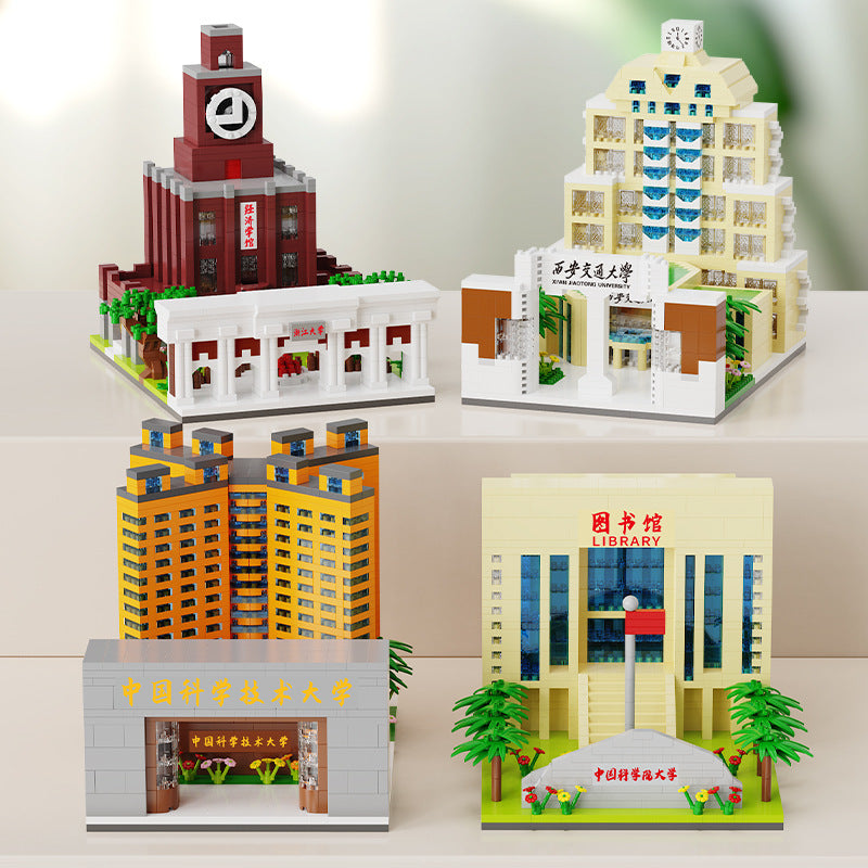 Tsinghua University Famous School Assembled Building Blocks Compatible with Lego Particles Peking University Architectural Model Training Institution Event Gifts