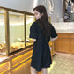 Maternity dress 2025 Summer Korean Loose plus size Slimming Sweet Short Sleeve Retro Long A- line Dress
