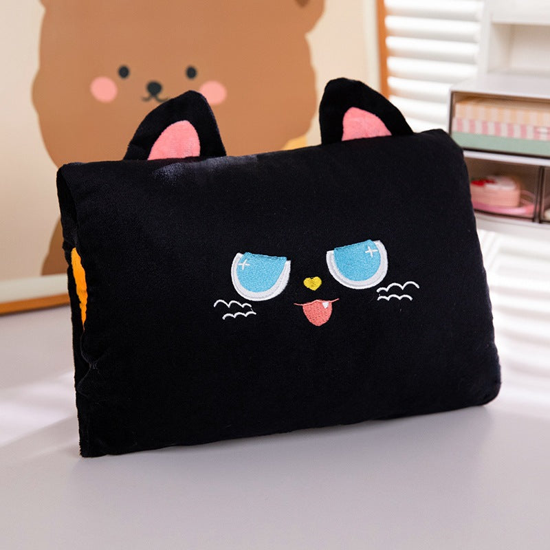 Cartoon winter warm hand pillow can be inserted cute plush toy doll pillow learn girls warm hand doll