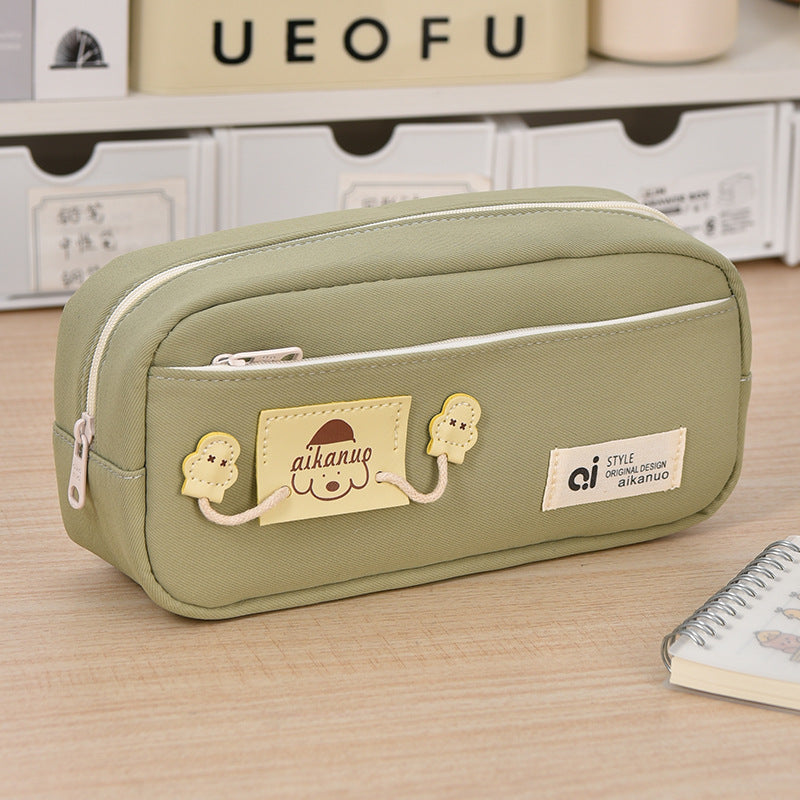 Internet Celebrous Explosions Zipper Dog Repair Pencil Bag Girls High Color Value Large Capacity Double Layer Storage Bag Puppy Pencil Bag Factory