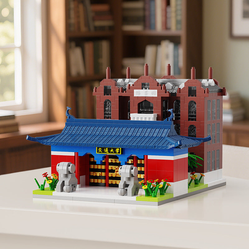 Tsinghua University Famous School Assembled Building Blocks Compatible with Lego Particles Peking University Architectural Model Training Institution Event Gifts