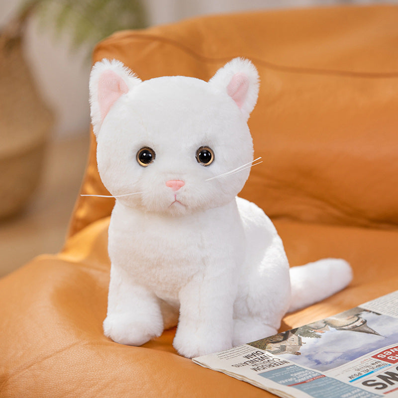 Cute Artificial Cat Doll Plush Toy Black Cat Doll White Cat Orange Cat Rag Doll Girl Birthday Gift for Kidsren
