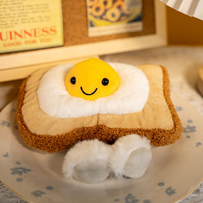 New Jellyc Toast Egg Plush Toy Toast Bread Ornament Cloud Boiled Egg Doll Simulated Poached Egg