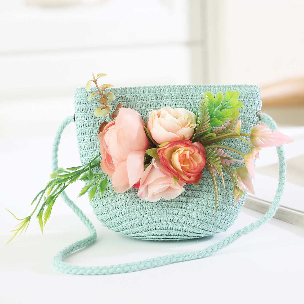 Cross-border New Children's Bag Spring and Summer New Children's Crossbody Bag Handmade Straw Satchel Travel Mini Coin Purse