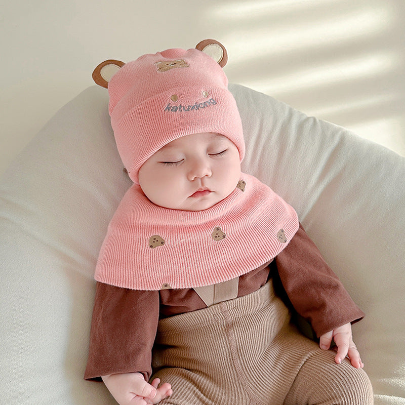 Katu Bear Infant Hat Spring & Fall 3-6-12 Months Male and Female Baby Pullover Hat Cotton 100-Day Sleeping Hat