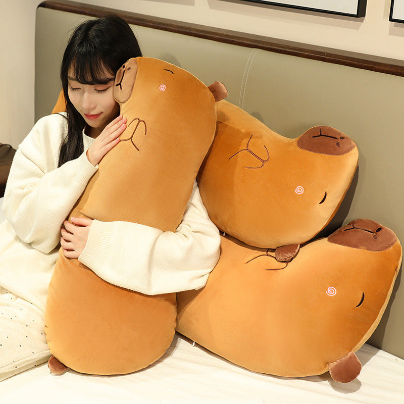 Capybara Long Pillow for Boys Sleeping Bedside Cushion for Girls Sleeping Side Sleeping Pillow with Clip Legs