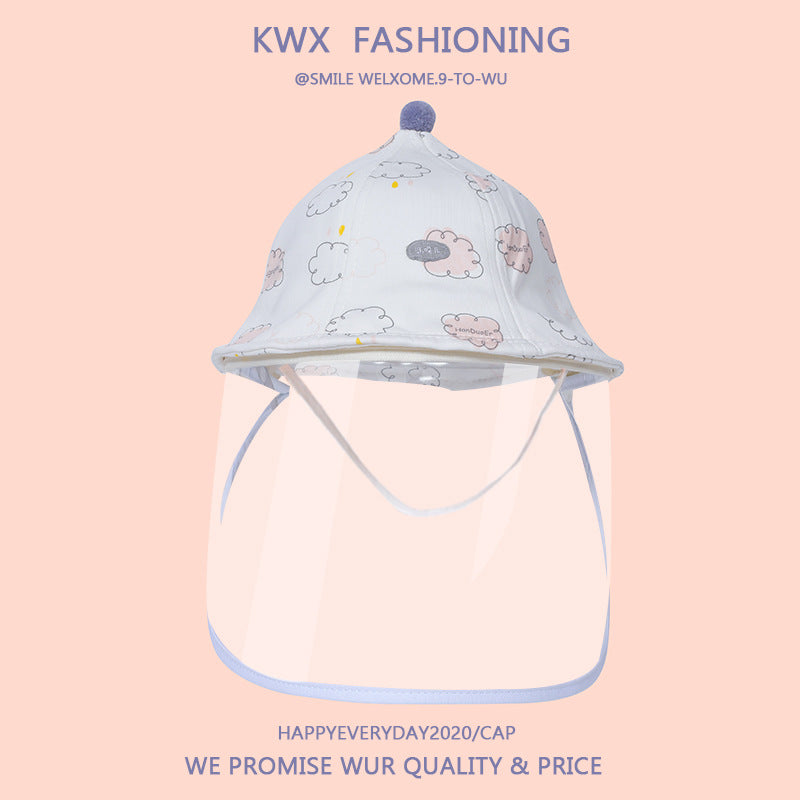 Baby Hat Spring and Autumn Thin Pure Cotton Cute Super Cute Fisherman Hat Anti-Droplet Protective Cap for Newborns