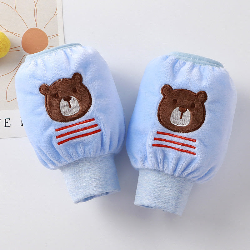 Children's Sleeve Lined Crystal Velvet Anti-Stain and Dirt-Resistant Autumn and Winter New Style Cute Three-Dimensional Embroidery for Boys and Girls