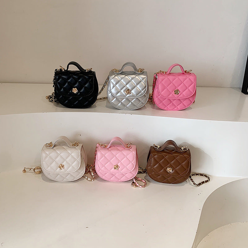 Dropshipping New Personalized Kidsren's Shoulder Bag, Fashionable and Versatile Girl's Crossbody Bag, Pure Color Pu Design Coin Purse