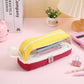 Large-Capacity Durable and Washable Student Stationery Oxford Cloth Storage Bag Transparent Square and Round Pencil Bag Multi-Layer Portable Pencil Bag
