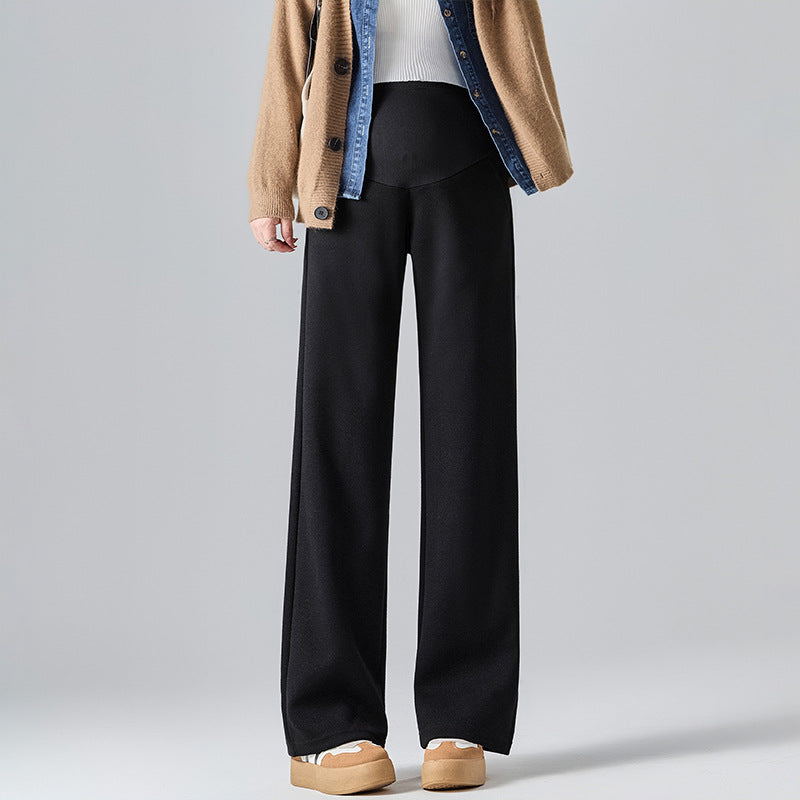 Pregnant Women's Pants Autumn and Winter 2024 New Wide Leg Pants for Outer Wear Abdominal Adjustment Casual Straight Pants plus size Winter Clothes