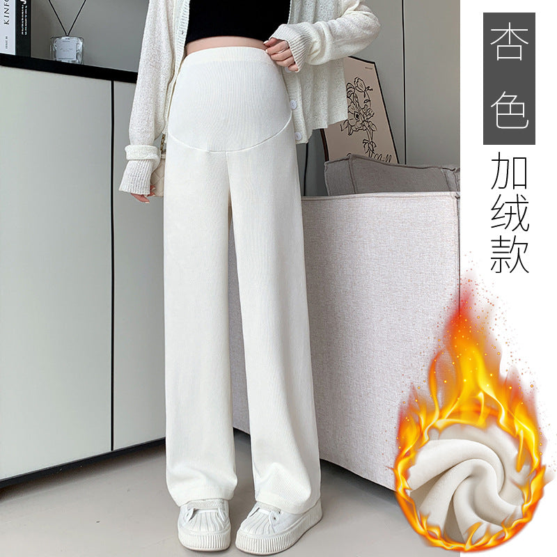 Maternity high quality European Cotton Velvet M-3XL Autumn and Winter fleece-lined Thickened Maternity Pants