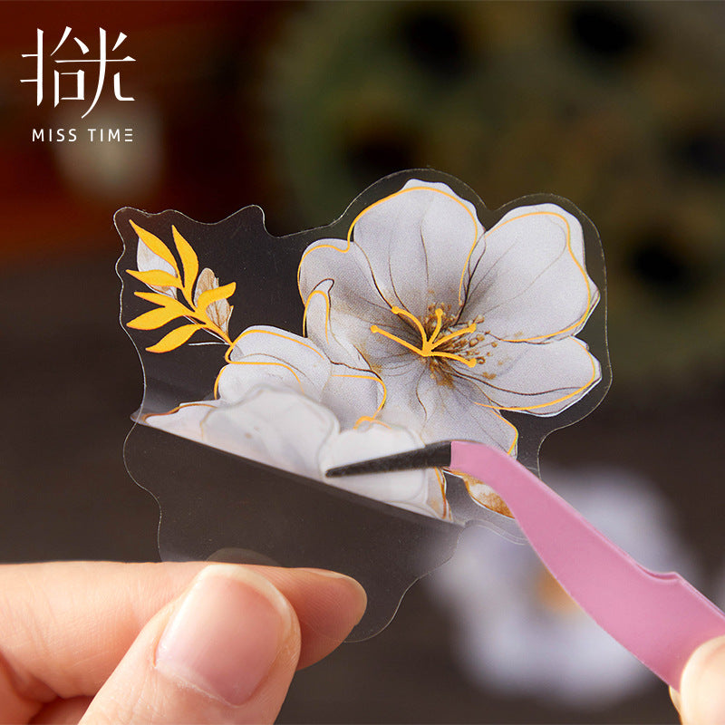 Pick up Pet Flower Sticker Pack, Hot Stamping Handbook DIY Decorative Material Stickers, 20 Pieces in Cross-Border 6 Styles