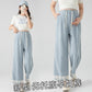 2025 Pregnant Women's Imitation Denim Tencel Lace Casual Dipper High-grade Nine-point Wide-leg Pants