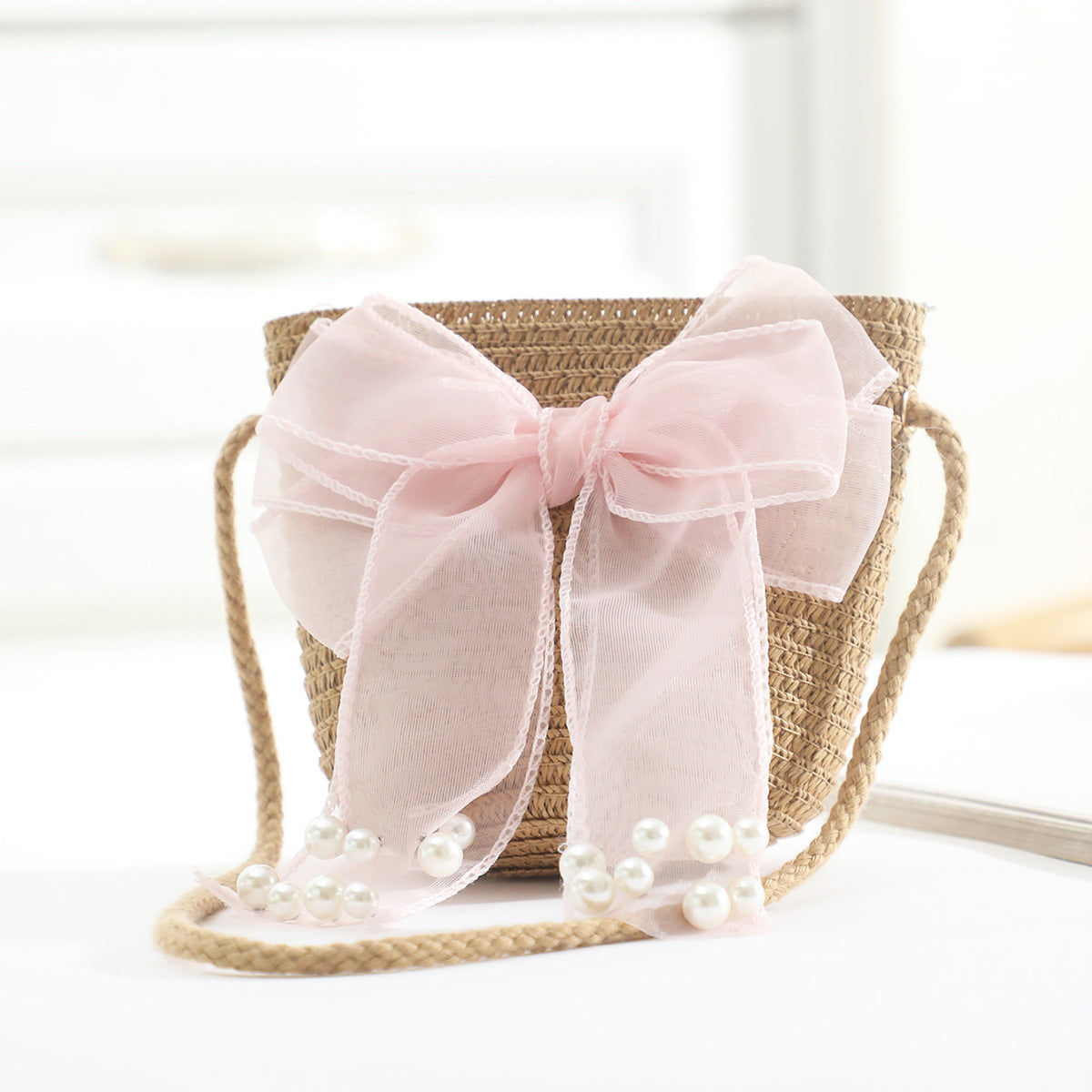 Cross-border New Children's Bag Spring and Summer New Children's Crossbody Bag Handmade Straw Satchel Travel Mini Coin Purse