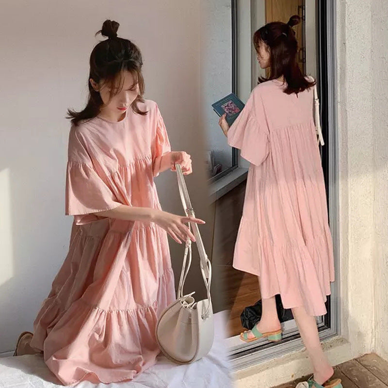 Maternity Summer Dress suit Summer Long Skirt Korean Summer Hot Mom Fashion Pregnancy plus size dress