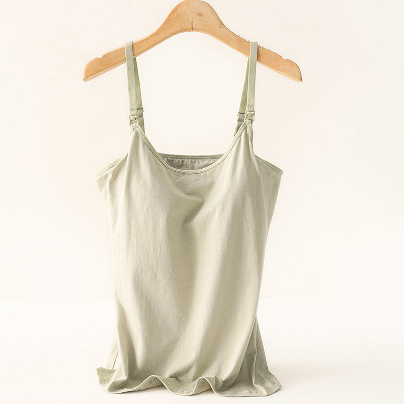 2025 New Style Breastfeeding Cotton Camisole for Pregnant Women with Chest Pad for Pregnant Women in Summer