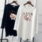 Pregnant Women's Autumn Cotton Top Mid-length Long-sleeved Loose Korean Fashion Trendy Mom's Pregnancy T-shirt Winter Base Shirt