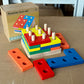 Cross-Border Popular Children's Early Education Educational Geometric Set Column Shape Matching Toys Tetris Enlightenment Wooden Building Blocks