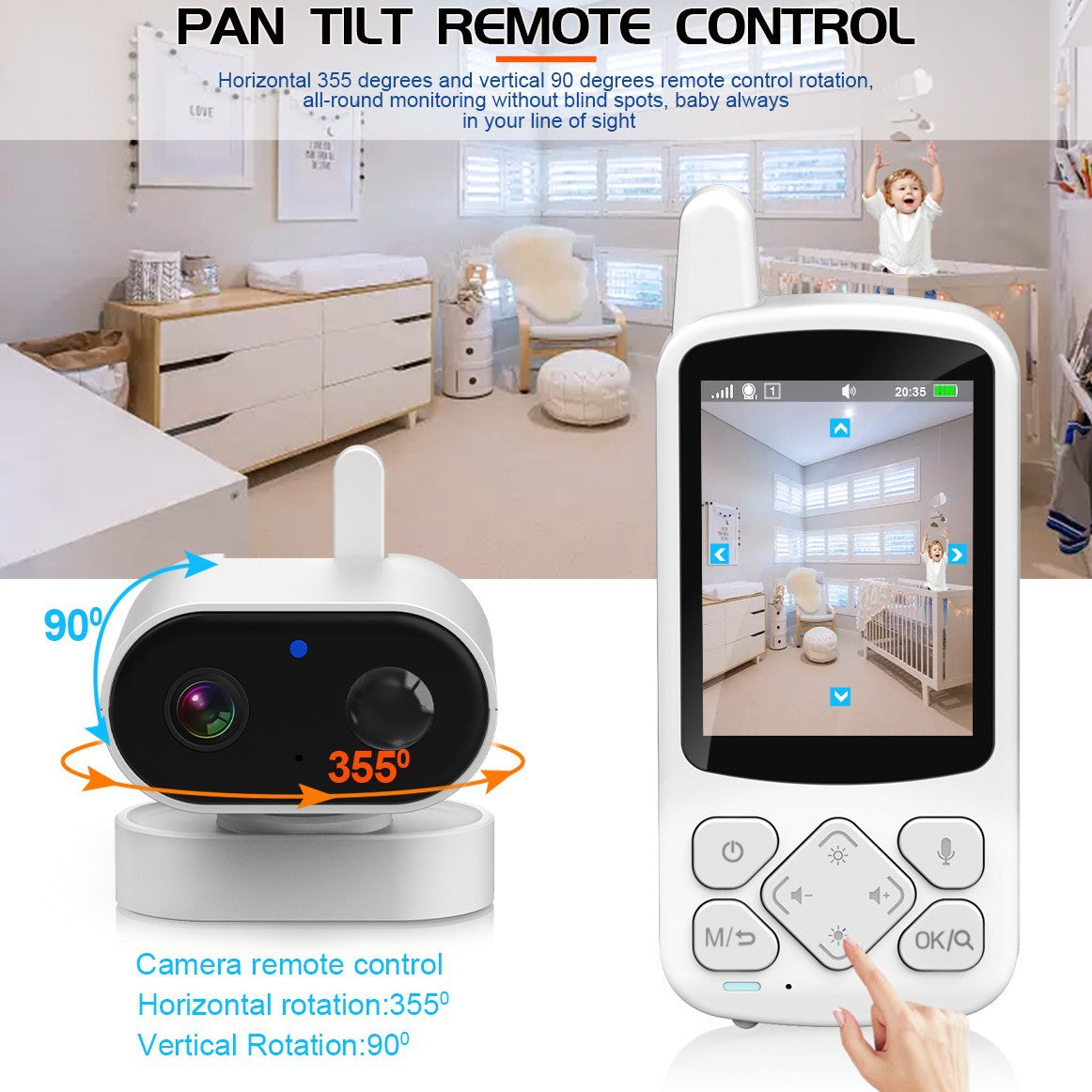ABM800 2.8 inch Wireless Baby Monitor Real Time Video Baby Monitor Lullaby Baby Watcher