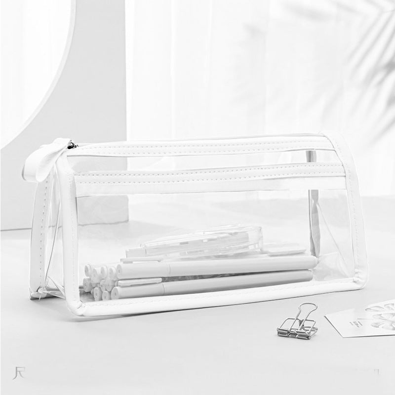 Transparent Pencil Case for Exams, Simple Pencil Bag for High School Students, Large Capacity Pvc Pencil Case in Stock
