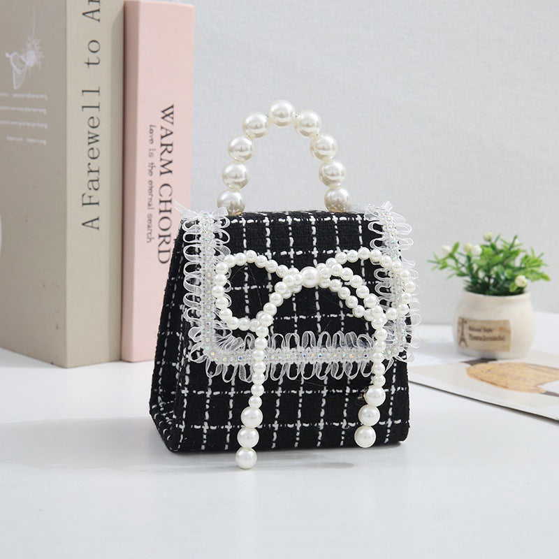 Cross-border new cotton and linen pearl portable children's messenger bag kindergarten children DIY naked bag manufacturers wholesale