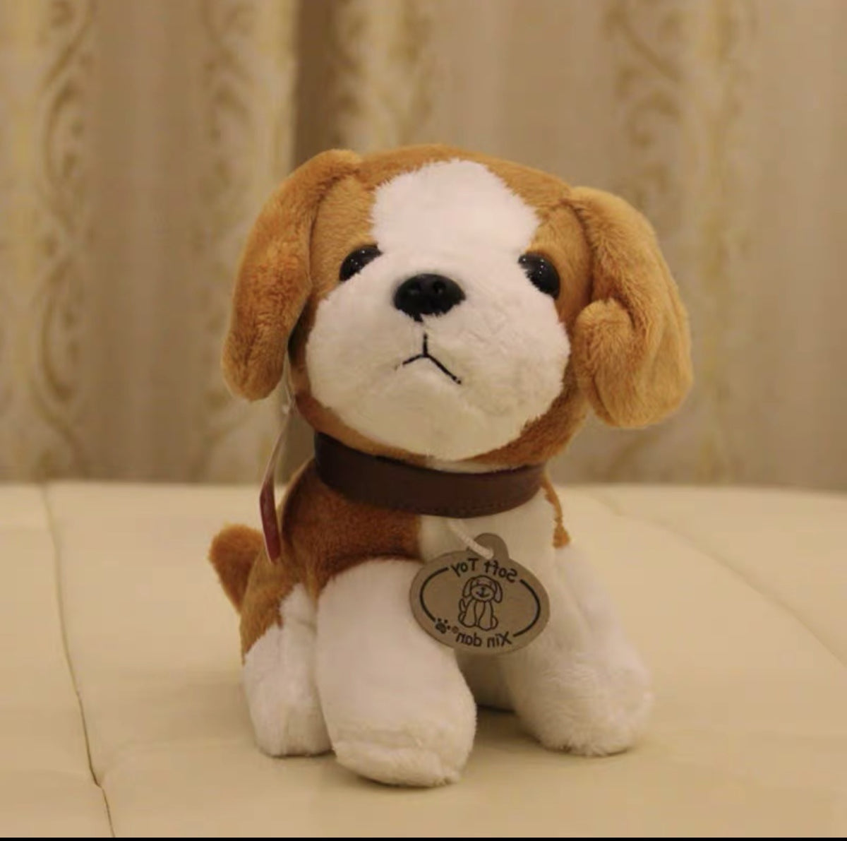 Factory wholesale simulation of eight dogs plush toys husky schnaub puppet children's birthday gift