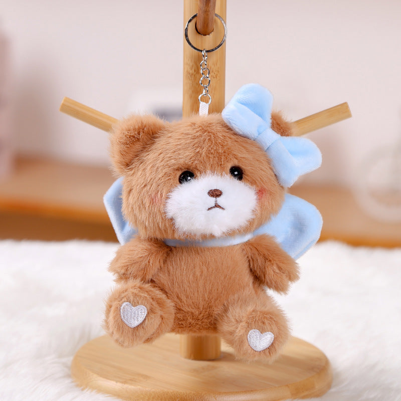 Bow Bear Doll Pendant Keychain Backpack Small Doll Jewelry Plush Toy Wholesale Girl Doll