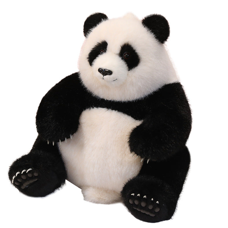 Simulated National Treasure Giant Panda Huahua Qizai Plush Doll Toy Rag Doll Kidsren's Gift Sleeping Hug Doll