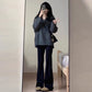 in stock pregnant women autumn and winter new suit fashion casual top + black knitted pants