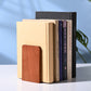 Japanese Style Simple Wooden Book Stand Creative Black Walnut Wood Thickened Bookshelf Bookend Student's Solid Wood Bookend Logo