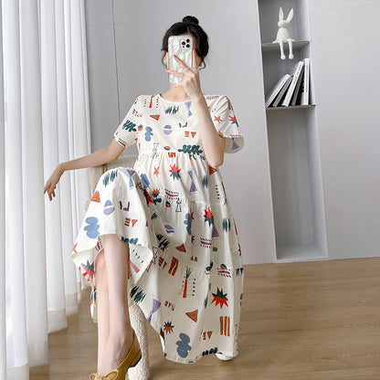 Maternity Summer dress 2024 New Fashion Western Style Loose Pregnant Women dress Hot Mom Loose Pregnant Women Skirt