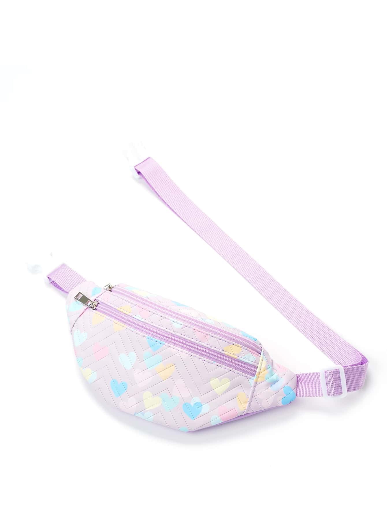 Chest Bag Children's Printed Multicolor New Fashionable Trendy Rhombic Single Shoulder Crossbody Bag Distinctive V-shaped Embroidery Thread Large Capacity