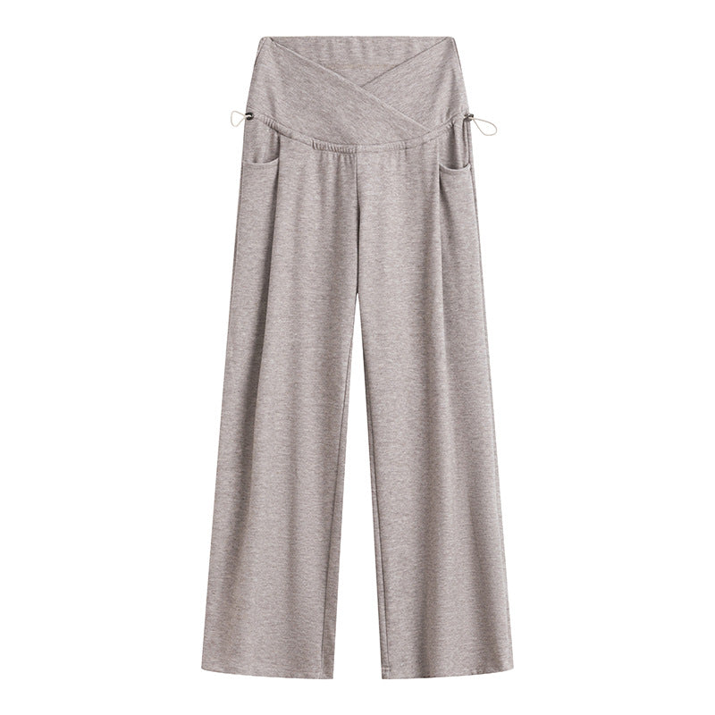 Pregnant Women's Pants Spring and Autumn Outer Wear 2024 New Autumn and Winter Wide Leg Pants Trousers Not Stomach Autumn Winter Wear